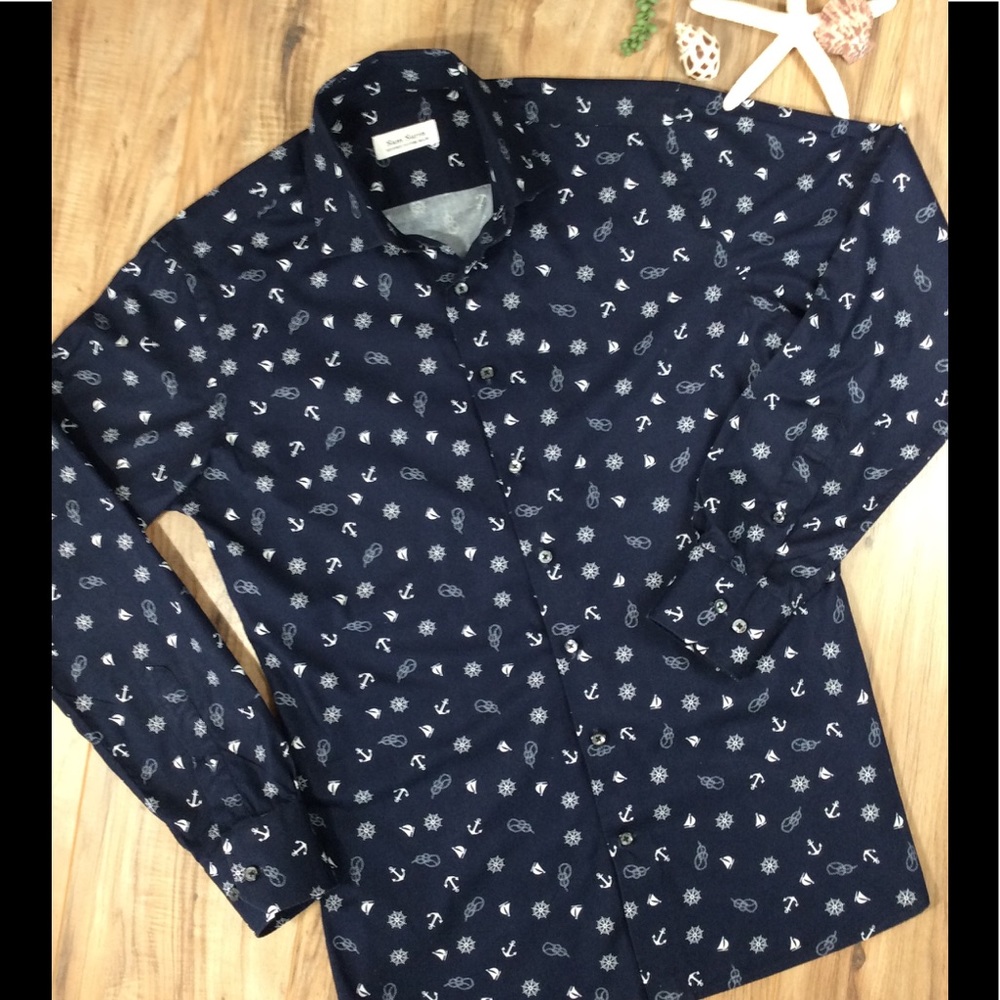Sam Surin Men’s Nautical Shirt, sz M